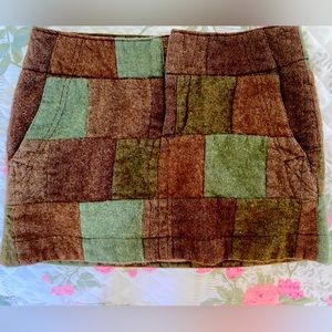 Nineties American eagle Patchwork design wool mini skirt